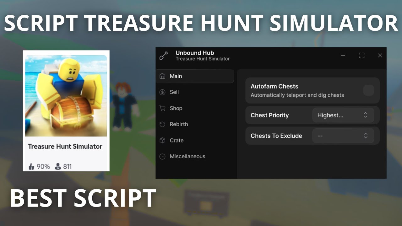 ⛏️ Treasure Hunt Simulator Script Autofarm Chests, Auto Buy, Auto Sell, & More