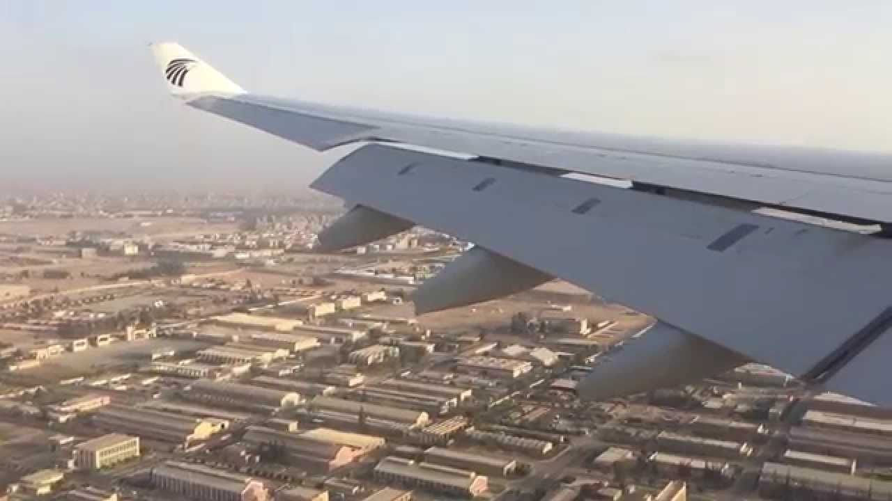 Egyptair A330-300 landing at cairo airport Runway 5R