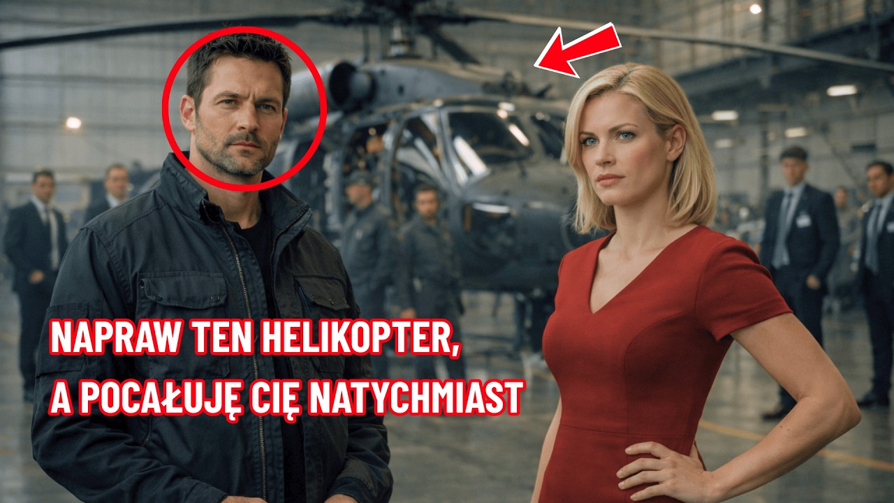 „Napraw ten helikopter, a pocałuję cię teraz” — spokojna odpowiedź samotnego ojca zmroziła hangar