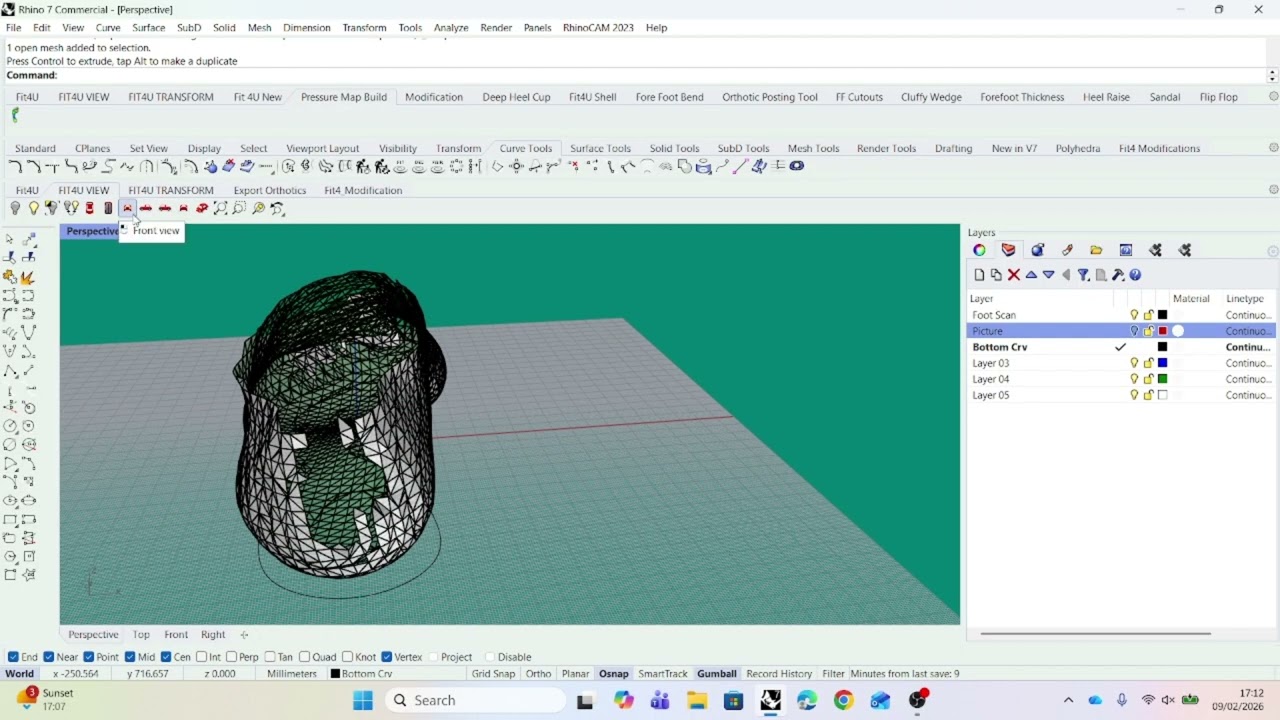 Rhino3D Custom Orthotic Insole with Met Dome Tutorial