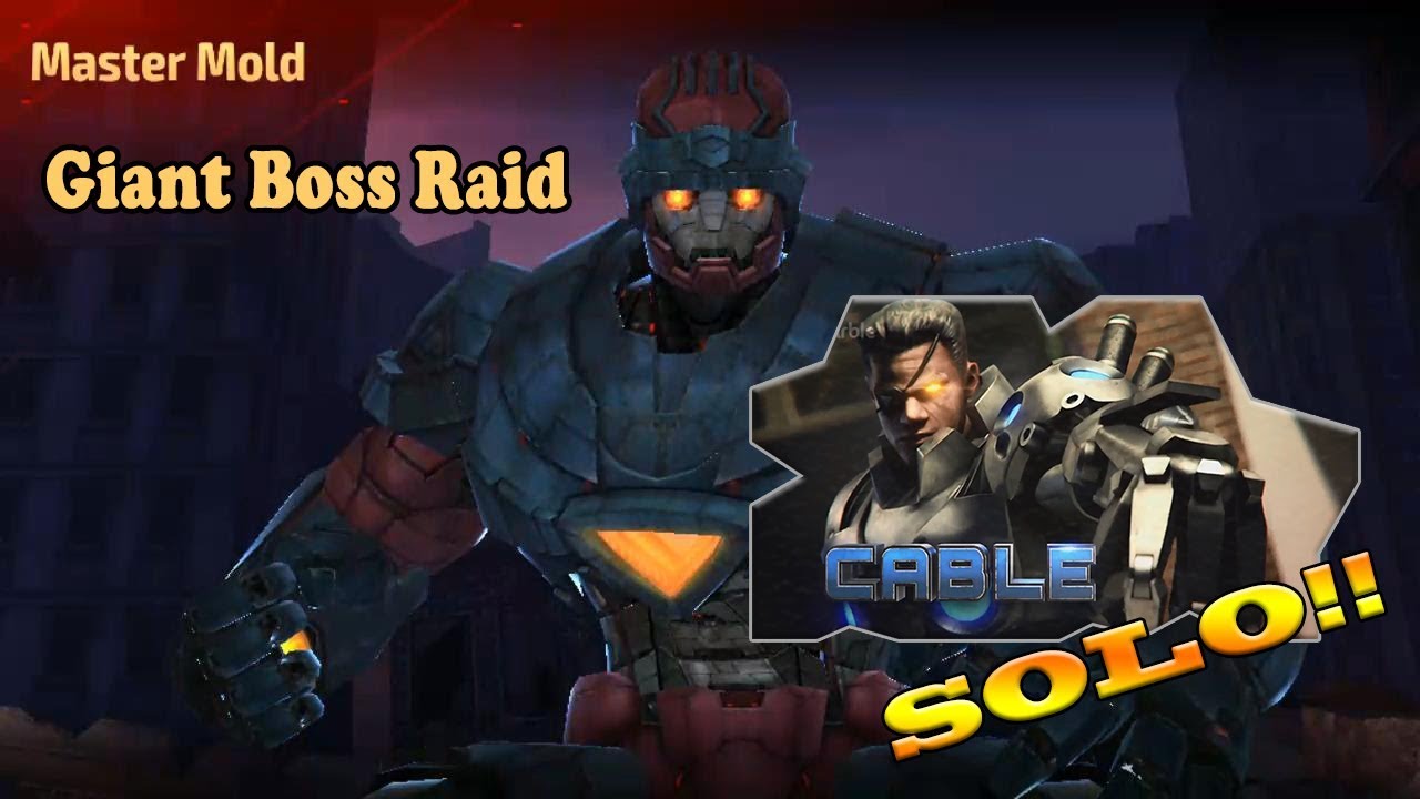 MARVEL Future Fight - Giant Boss Raid (Cable - SOLO Run!)