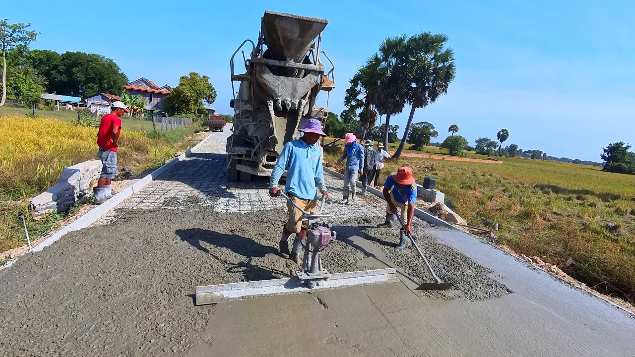 Strong Village Concrete Road Construction With Modern and Innovative Equipment - Construction Works