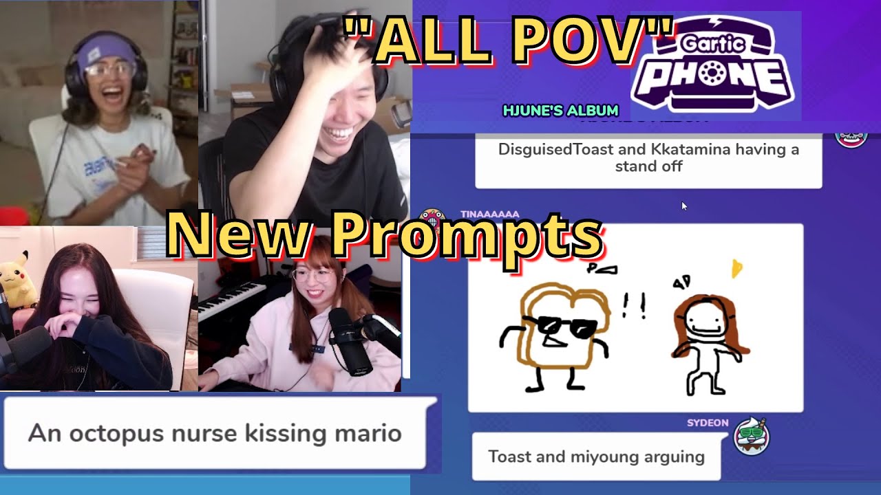 OTV Gartic Phone All POV REACTION. ft. Toast, Valkyrae, Tina, Natsumiii, hJune, Edidon and Abe.