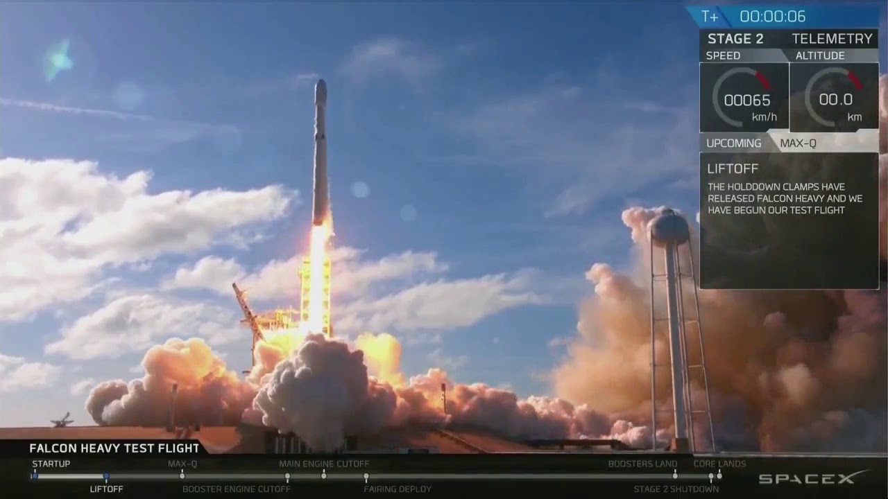 Best footage falcon heavy with sound synchronised