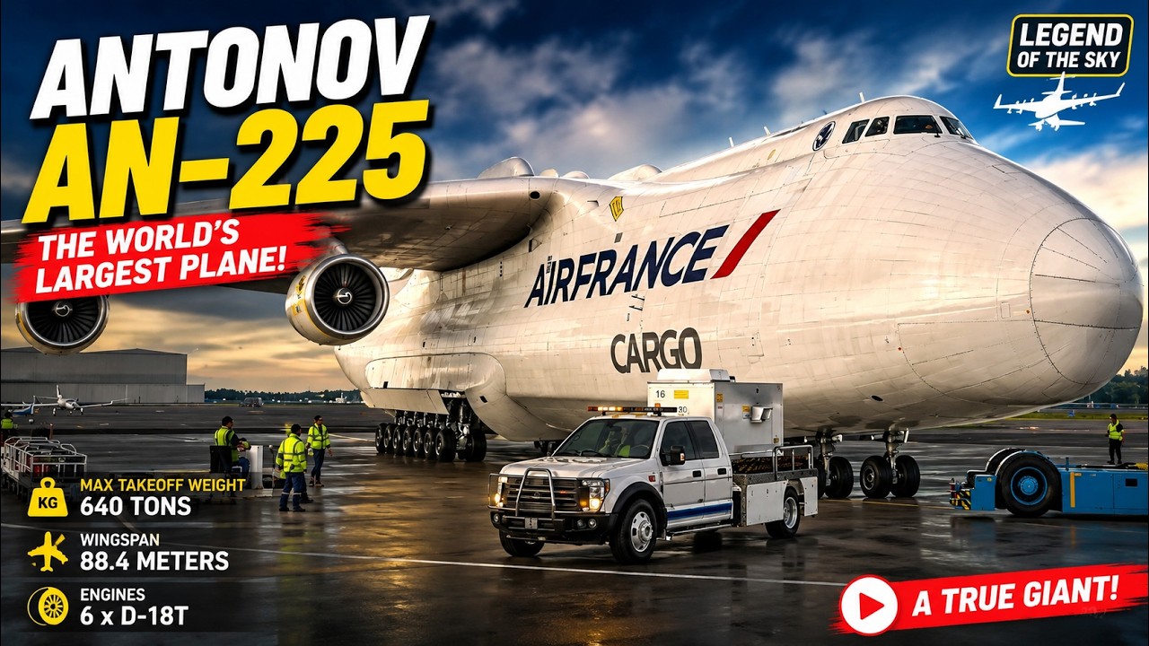 Antonov An-225 Air France Delivering Cargo from Nantes to Paris