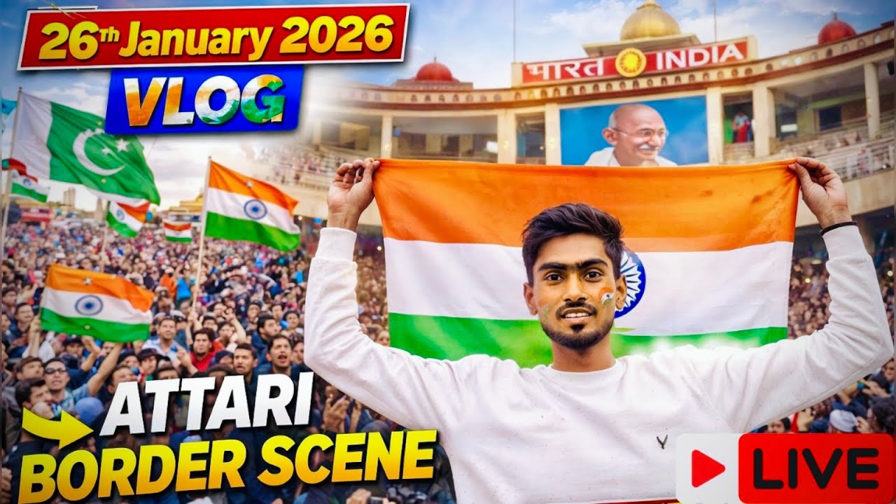 Attari-Wagah Border (🇮🇳⚔️🇵🇰) || Beating Retreat , Full Ceremony Parade | Flag Lowering 2026