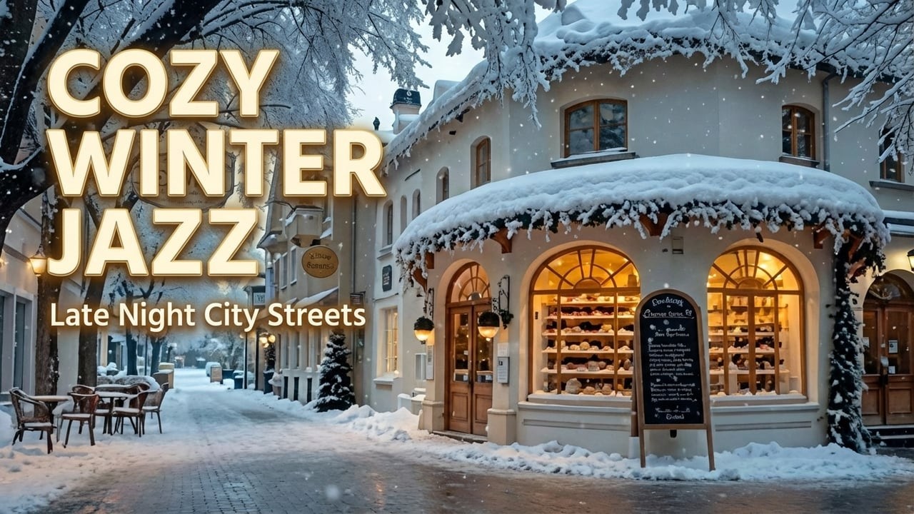 Winter Jazz Late Night City Streets 🌙 Soft Piano Jazz Instrumental Music to Relax