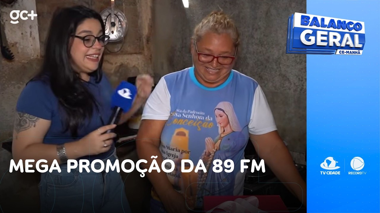 Ganhadora da mega promoção da 89 FM recebe fogão novo e kit da Gaída Beauty | Balanço Geral CE Manhã