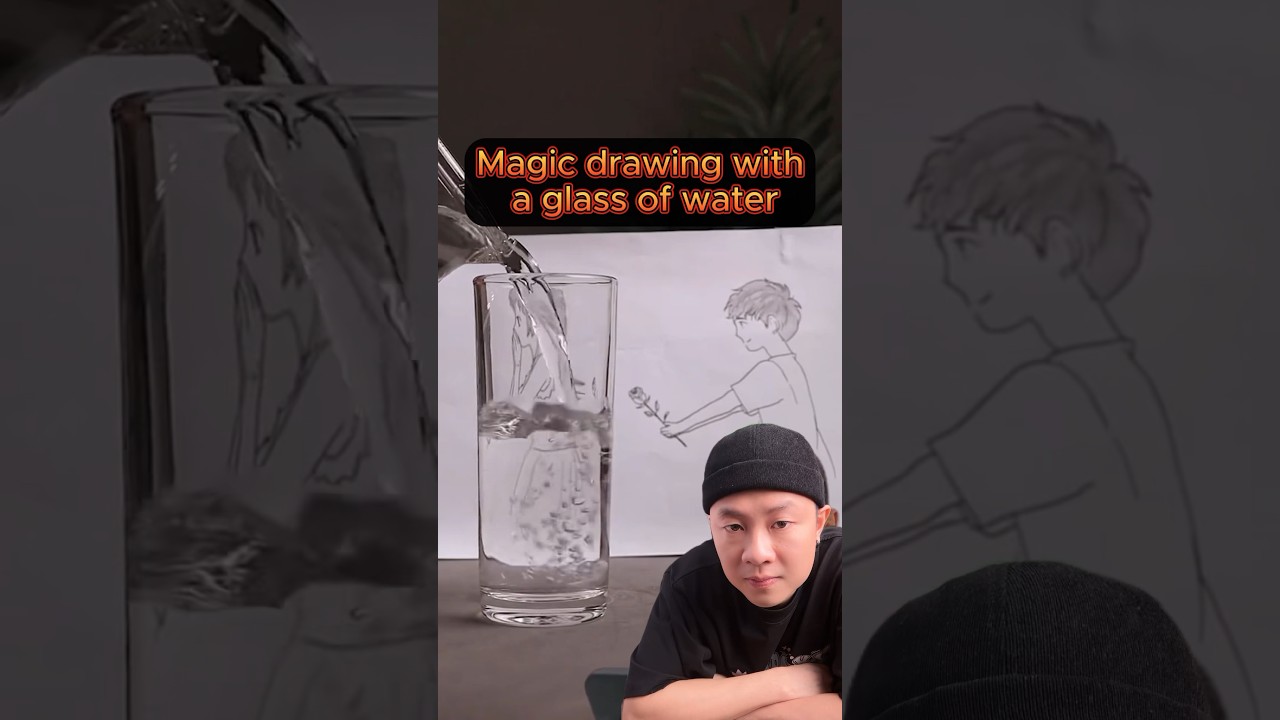 Magic drawing with a glass of water #dthacks92 #tips #lifehacks #ideas #physics #entertainment