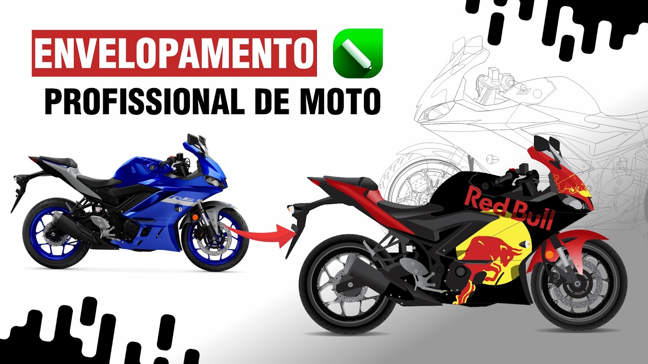 Como fazer arte plotagem de motos em vetor no Corel, Adesivo para motos [Envelopamento motocicleta]