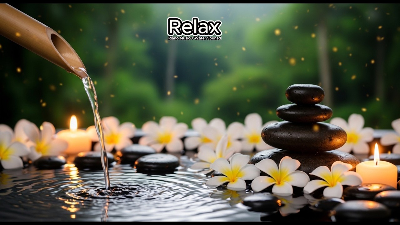Healing Piano with Flowing Water Sounds 🌿 Melt Away Stress & Inner Tension 🌳 Deep Rest & Inner Peace