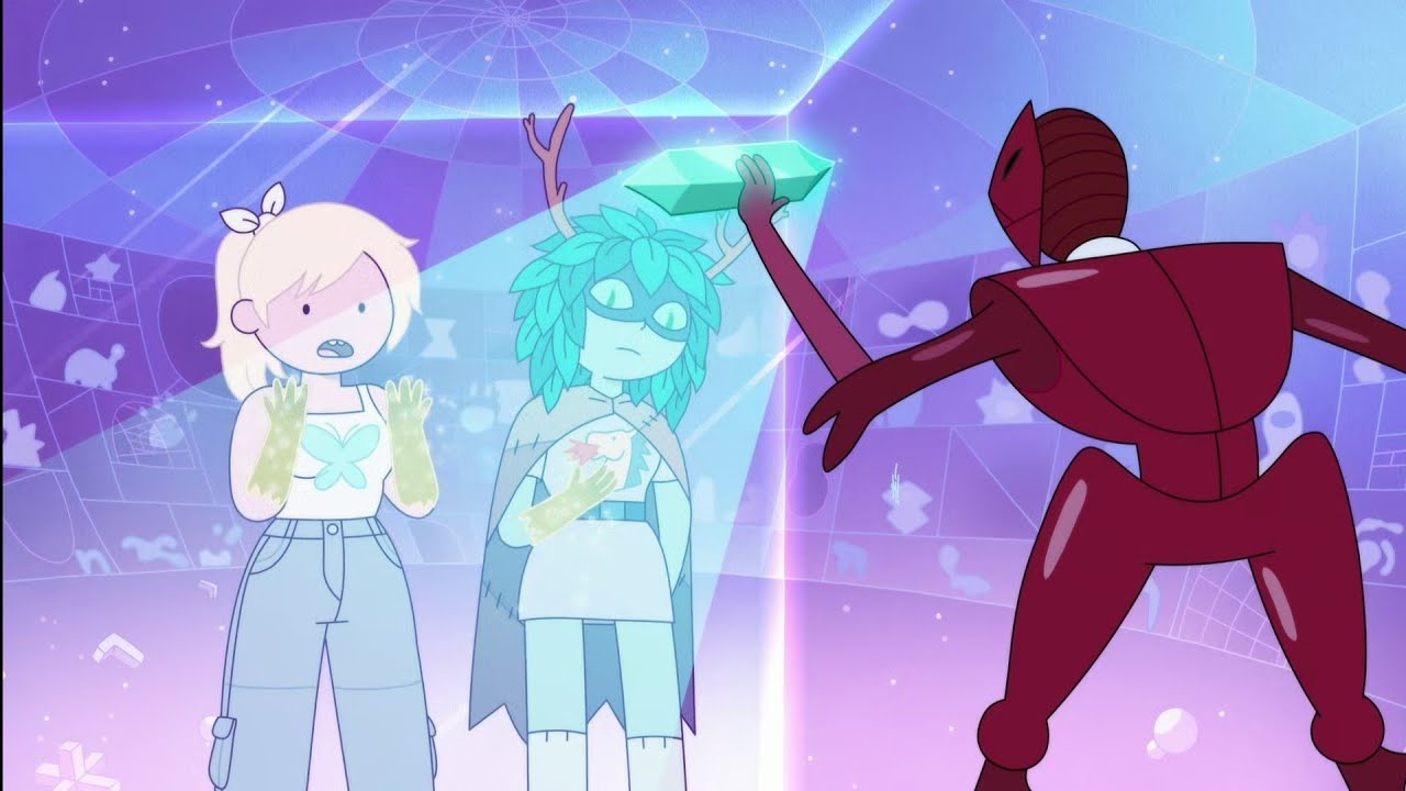 Fionna and Cake: Fionna and Huntress at Hall of Judgement.