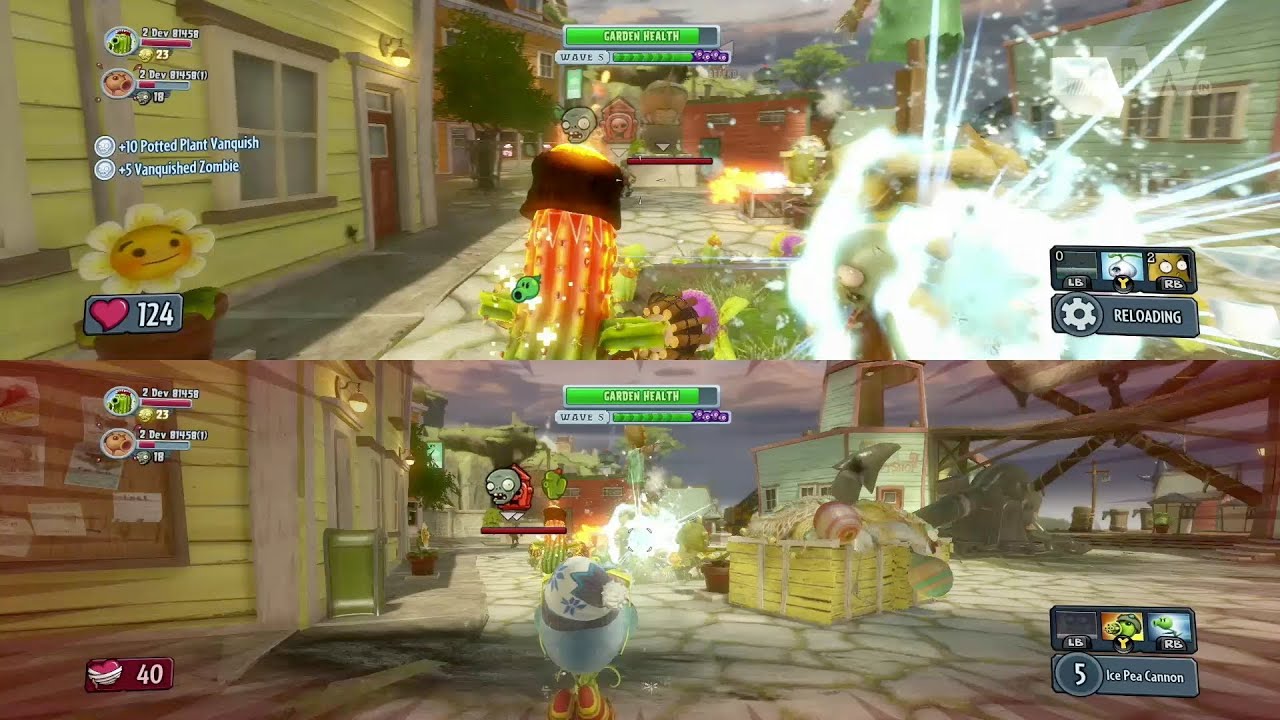 Plants vs. Zombies Garden Warfare - Split Screen Gameplay and Boss Mode on Xbox One (ESRB 10+ - US)