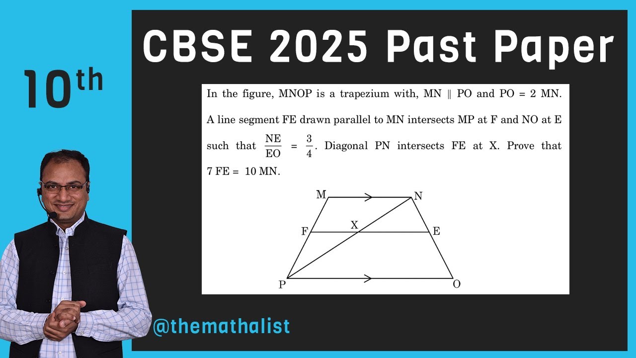 In the figure MNOP is a trapezium with MN||PO and PO=2MN A line segment FE drawn parallel to MN inte