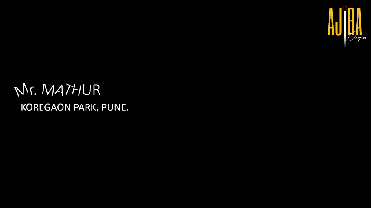 Mr.Mathur's flat at Koregaon Park, Pune.