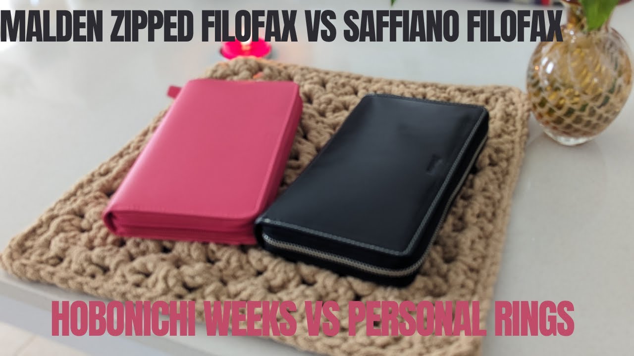 Zipped filofax Malden Vs Saffiano and Personal Size Rings Vs Hobonichi weeks.