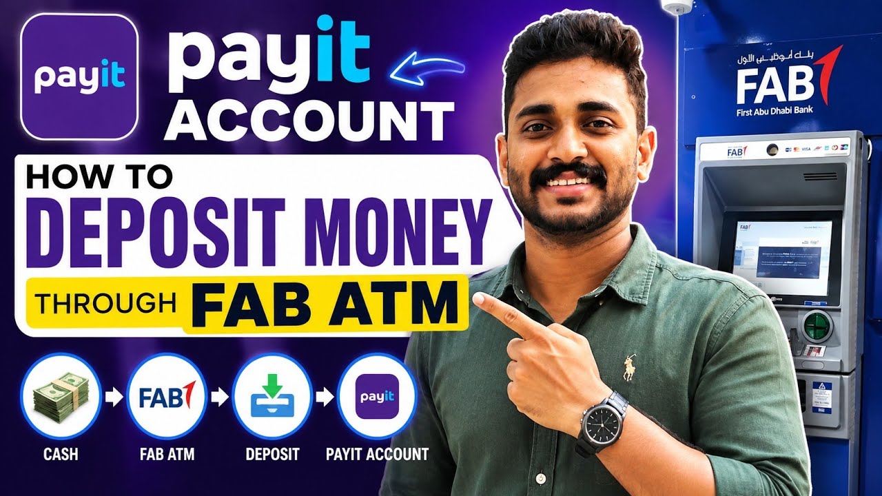 How to deposit money into a Payit account via FAB ATM #uae #money #bank