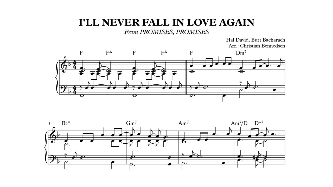 I'll Never Fall In Love Again - Piano