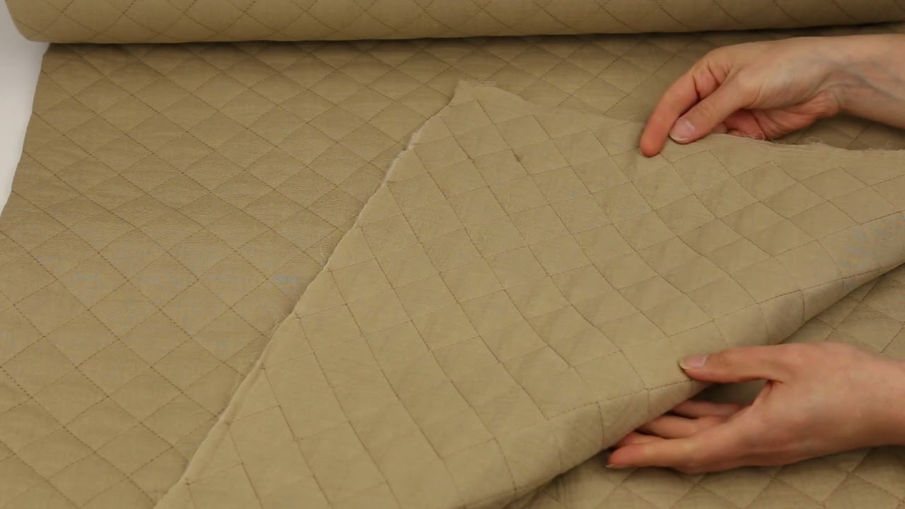 Musselin Steppstoff - Rauten - Uni - Sand