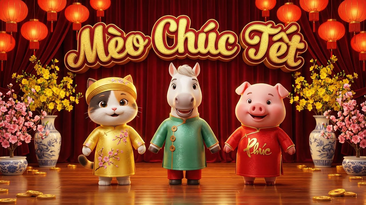 🐱Liên Khúc Mèo Chúc Tết 🎶 Ca Nhạc Xuân Thiếu Nhi Remix Cho Em Vui Chơi Ngày Tết 🐷🐴🐱