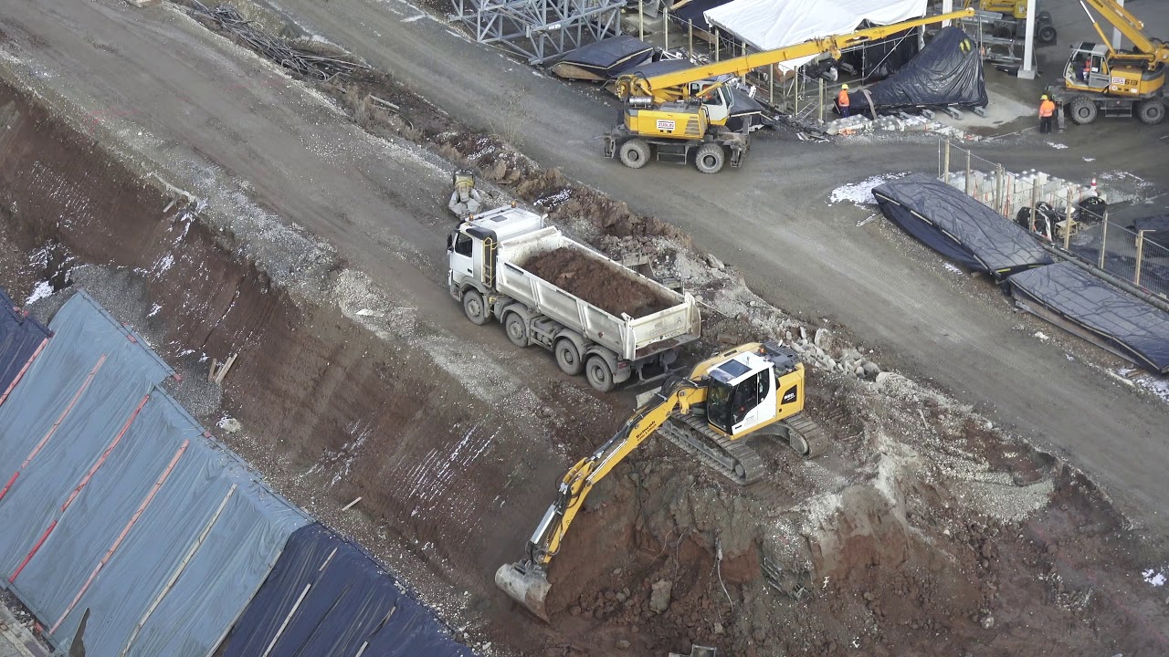 LIEBHERR R920 frisst Baufeld 15  | 31.1.2019 | #S21 #stuttgart21