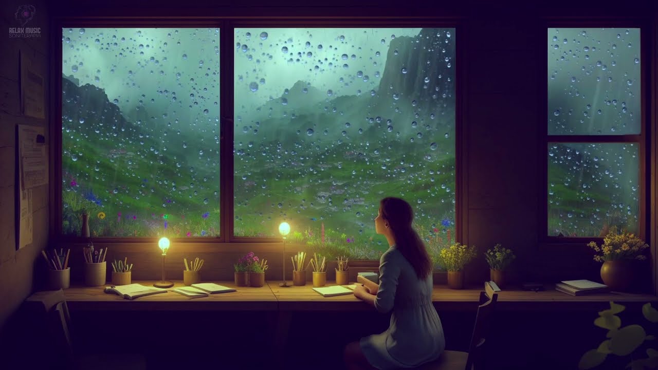 Дождь и МЯГКИЙ ГРОМ 369 Гц ⛈️ Глубокий сон и учеба (8 часов)