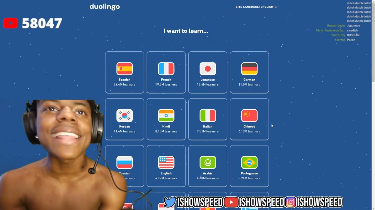 IShowSpeed Goes On Duolingo *FULL VIDEO*