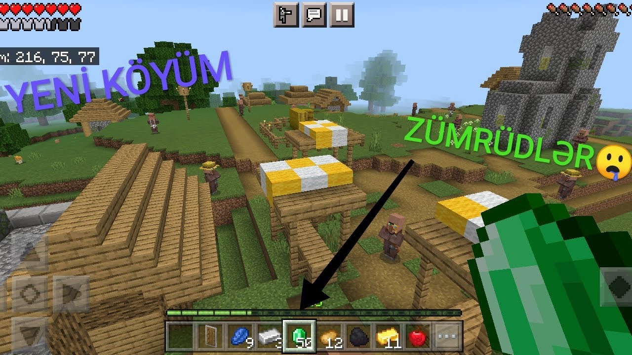 MİNECRAFT 😊 yeni köyüm və köylülərlə ticaretim