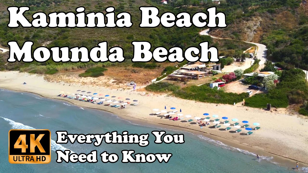 Kaminia Beach & Mounda Beach Kefalonia (Cephalonia) in 4K - Everything :-)