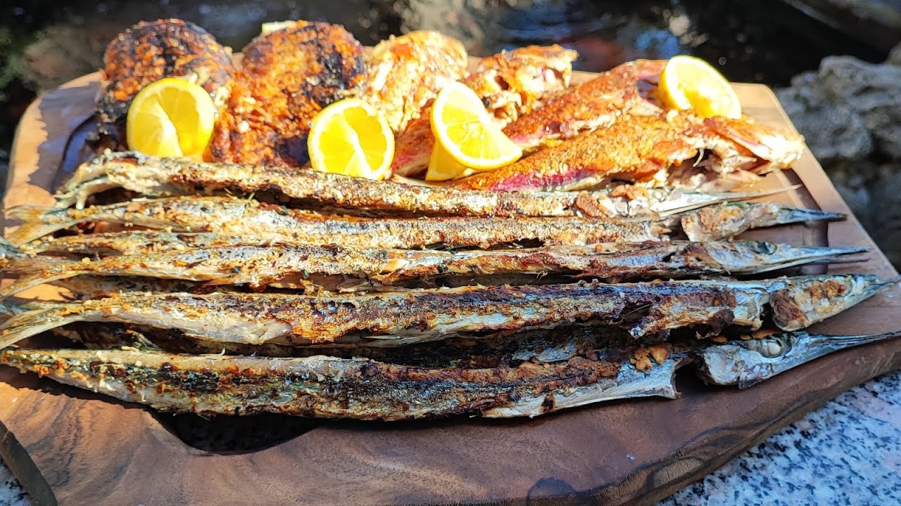 Am făcut pe tabla... Zargan cu oase verzi...Barbun rosu și Red Fish...cel mai gustos peste.