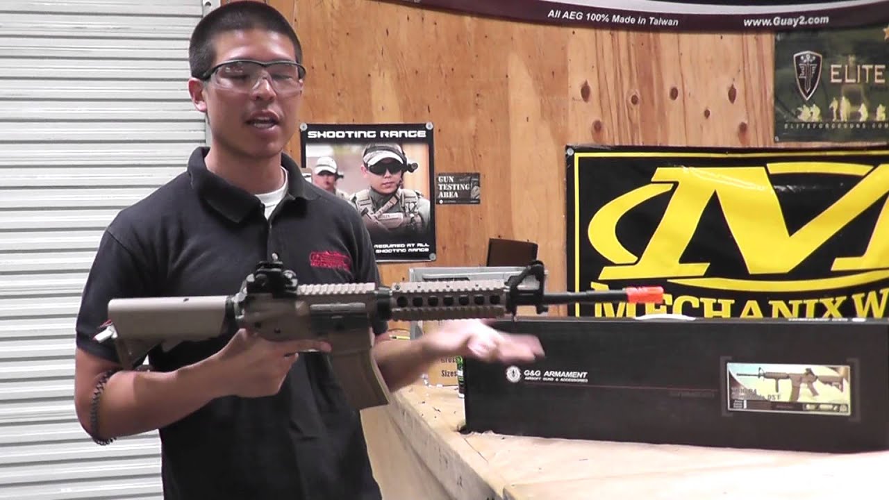 Airsoft GI Uncut - G&G Full Metal TR16 R4 Commando Desert Tan Blow Back AEG Airsoft Gun