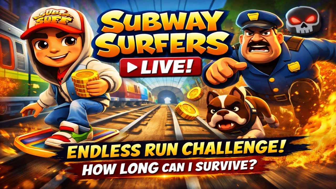 Subway Surfers LIVE | Endless Run Challenge! How Long Can I Survive