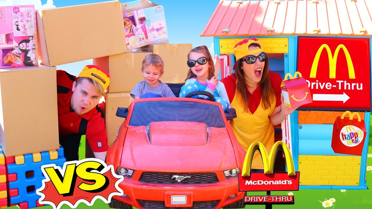 McDonalds Drive Thru Pretend Play Parody Compilation With Power Wheels
