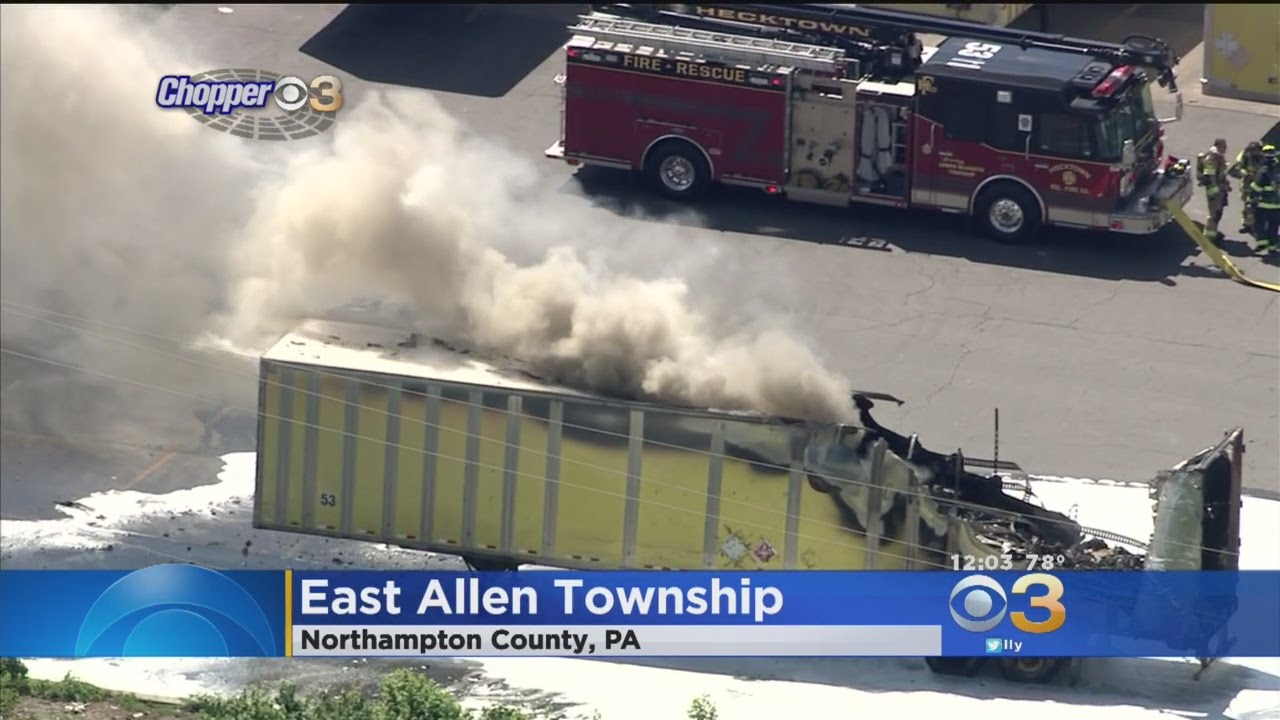 Tractor Trailers Catch Fire In Northampton County