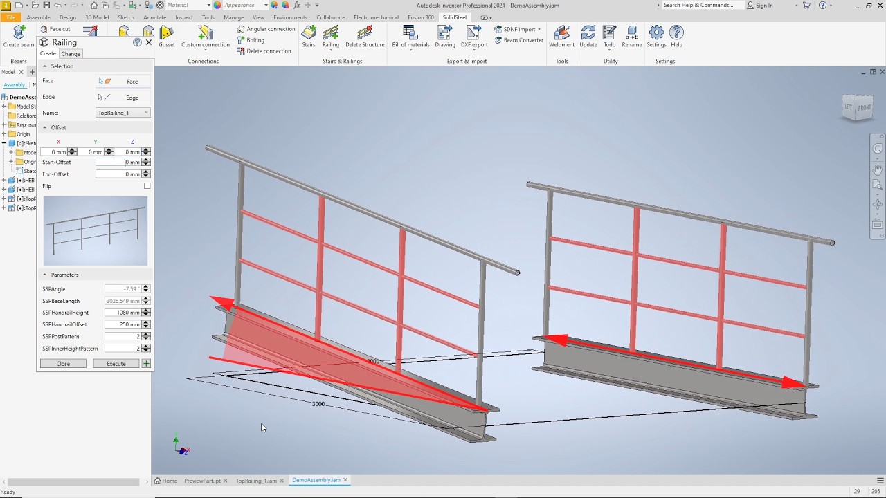 Make your own railing templates to use in SolidSteel parametric for Autodesk Inventor – Tutorial