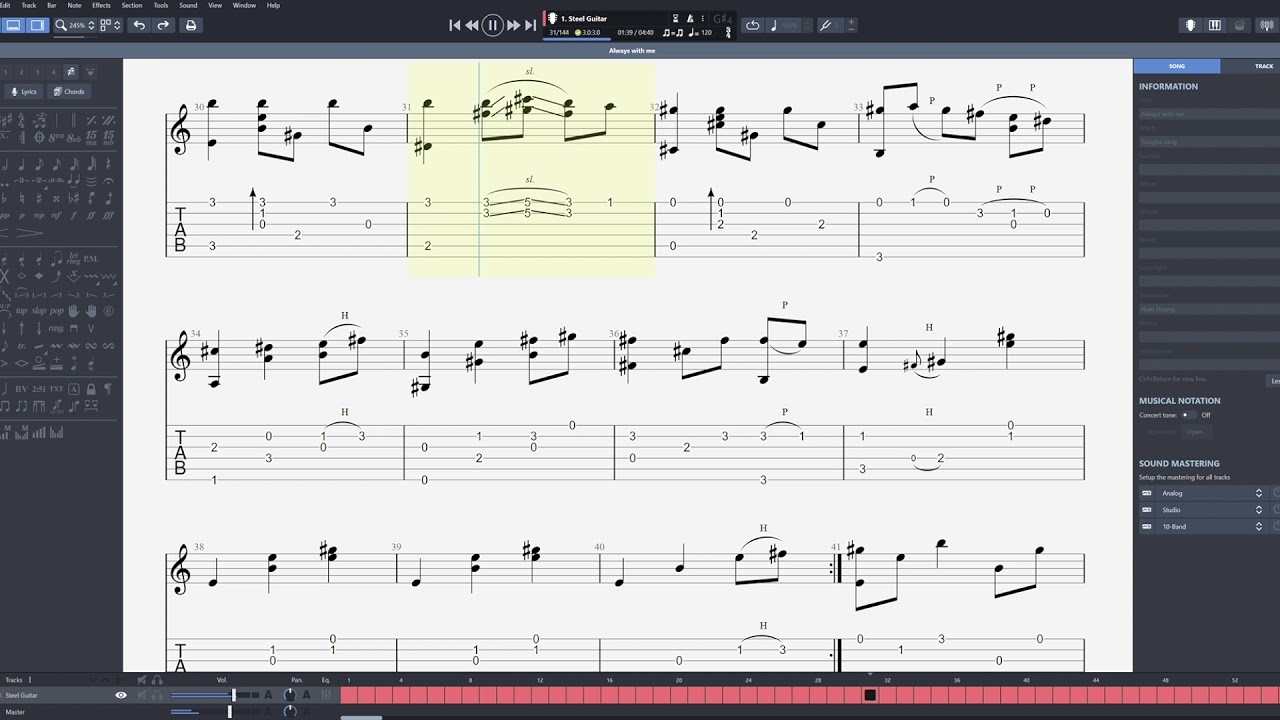 Always with me - Sungha Jung Guitar Pro tab