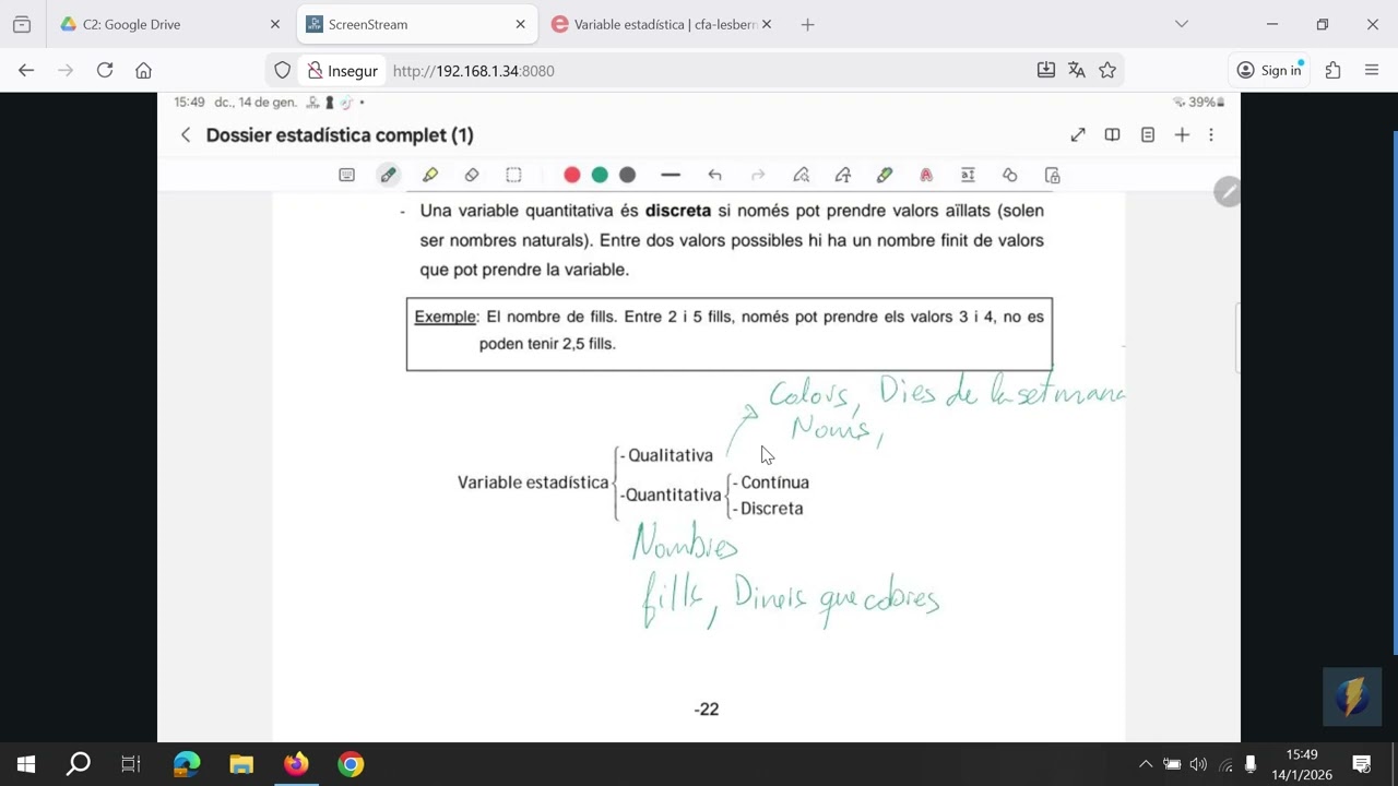 Població, Mostra i variable