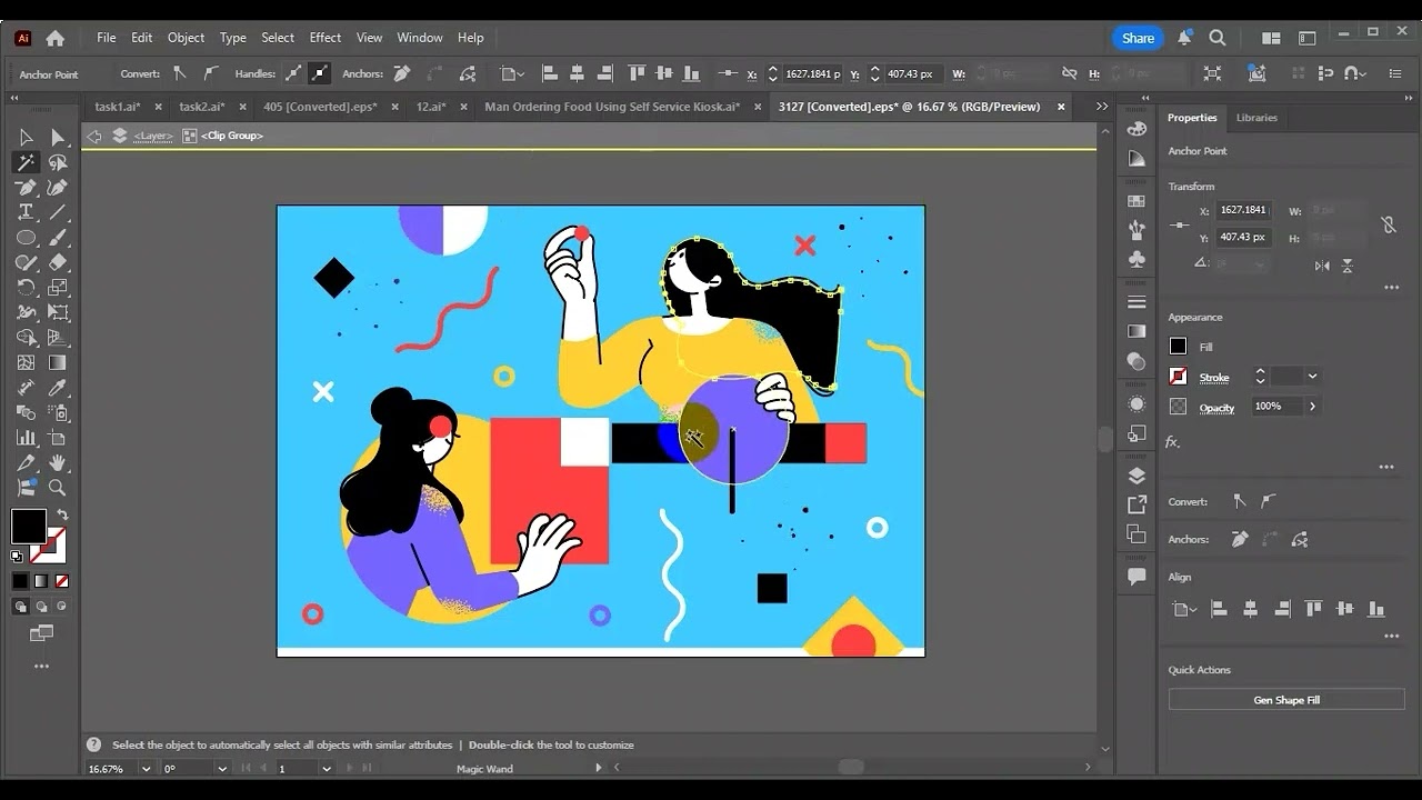 شرح أدوات التحديد في Adobe Illustrator