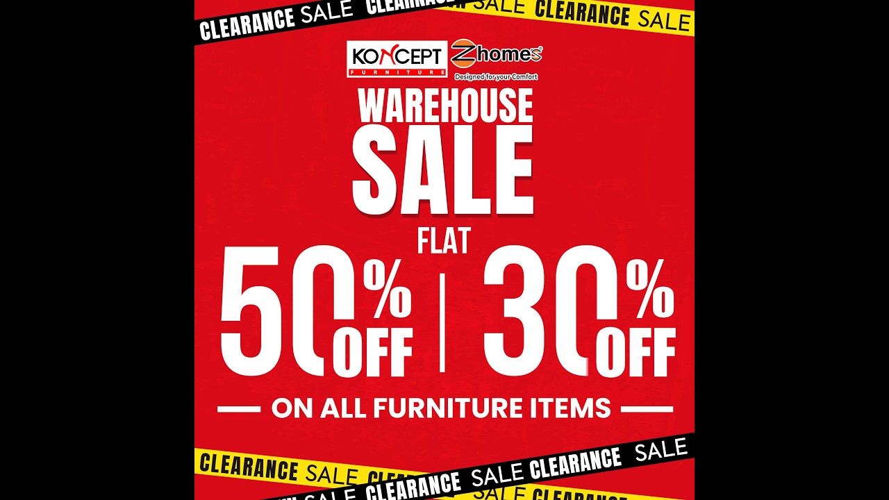 Koncept Furniture & Zhomes Warehouse Sale Flat 50% & Flat 30% Off
