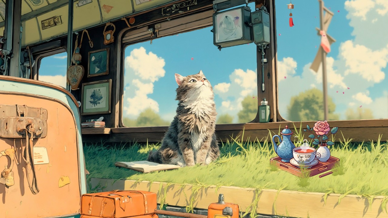 The gentle march breeze 🍃🐈‍⬛day reset 😌 [peaceful lofi / productivity beats]