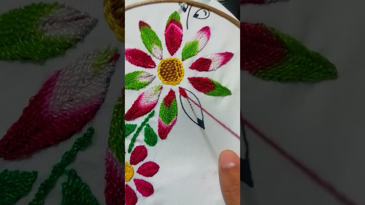 Bordando puntada de palma