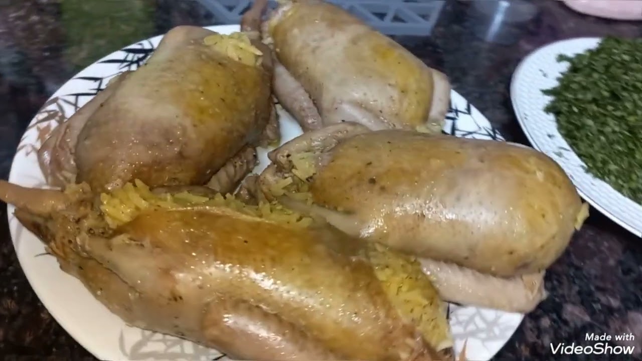 طريقه عمل الحمام بالارز البسمتى بطريقة جديده