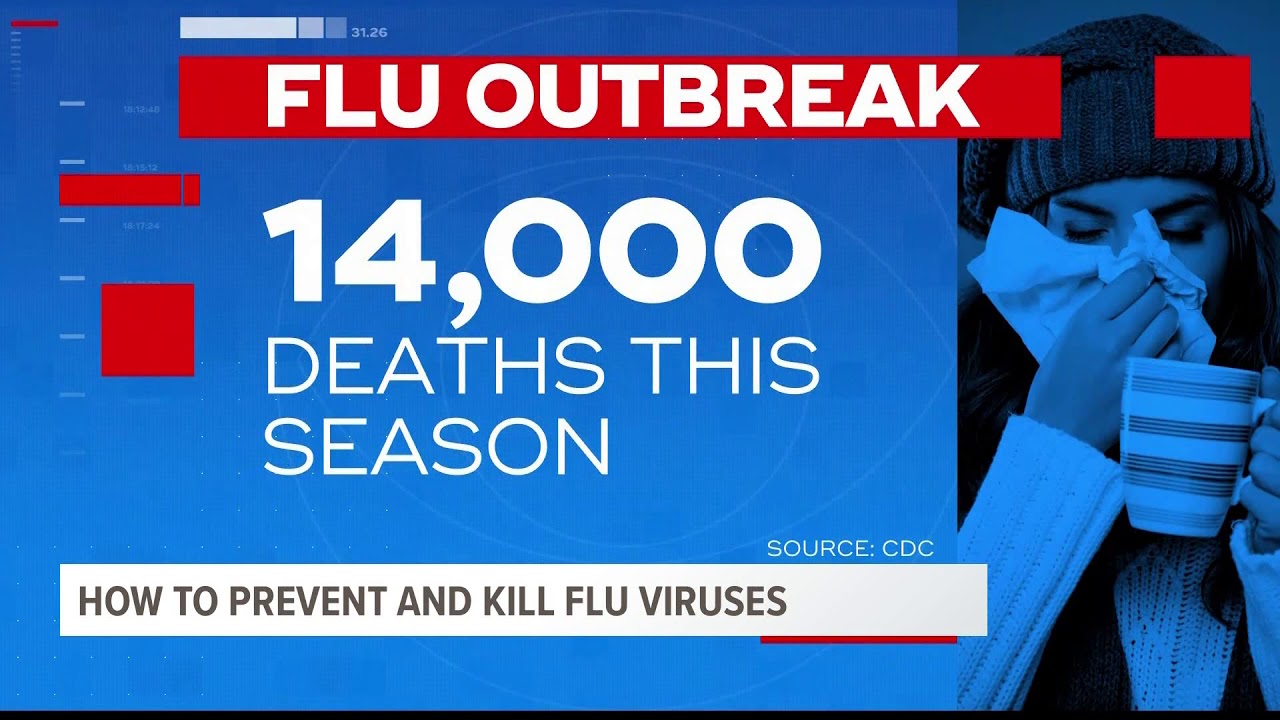 How long does the flu live on surfaces ?
