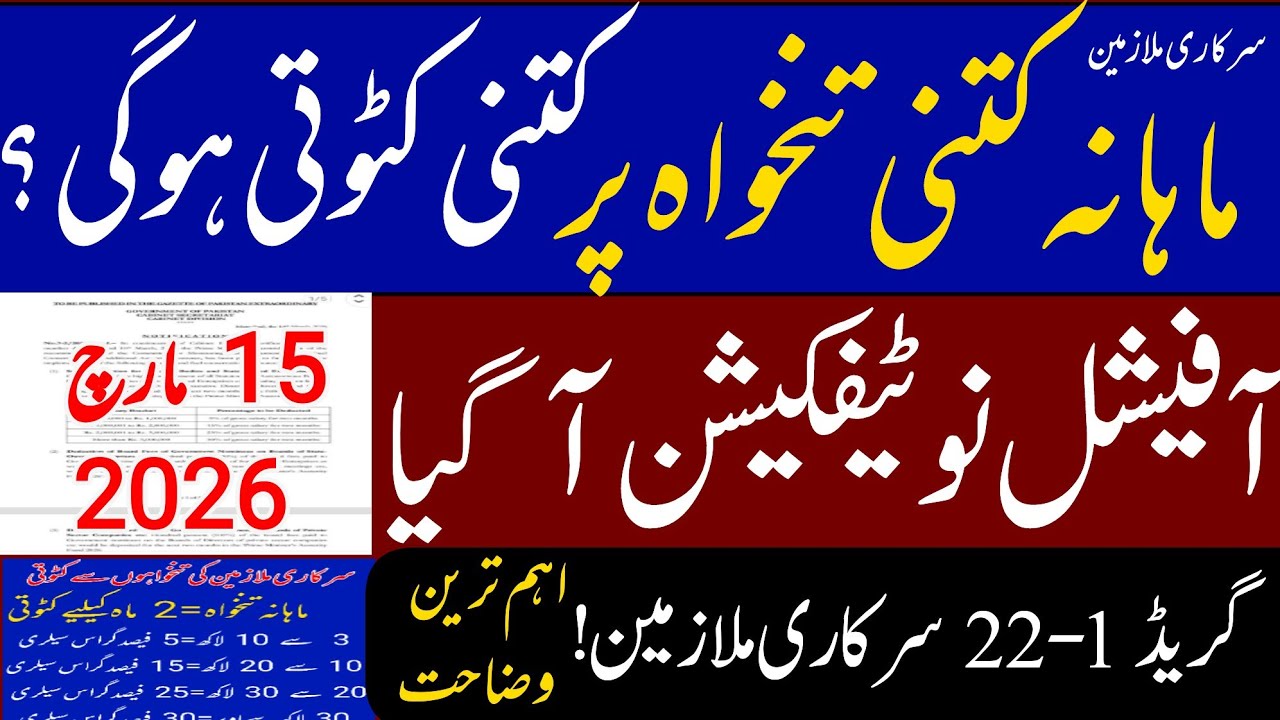 Clarification Notification About Deduction from Salary ||  Grade 1-22 govt  Employees