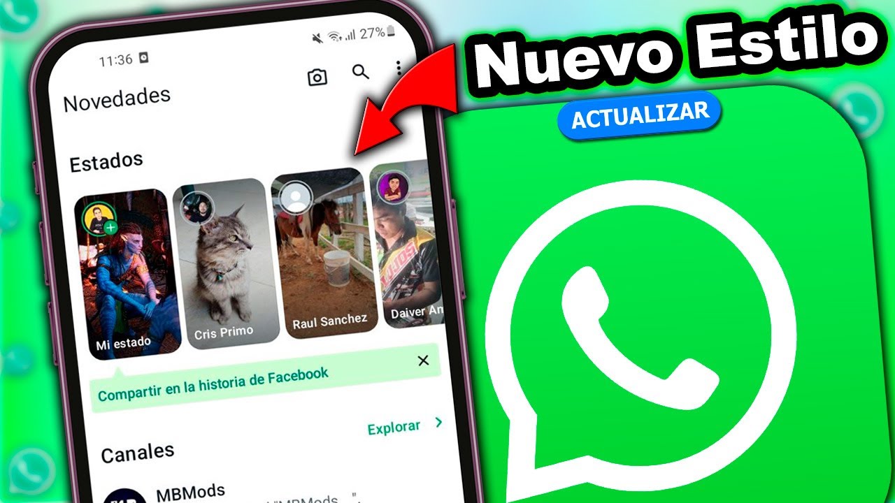 WhatsApp esta Liberando el Nuevo Dise&ntilde;o de ESTADOS Tipo Facebook