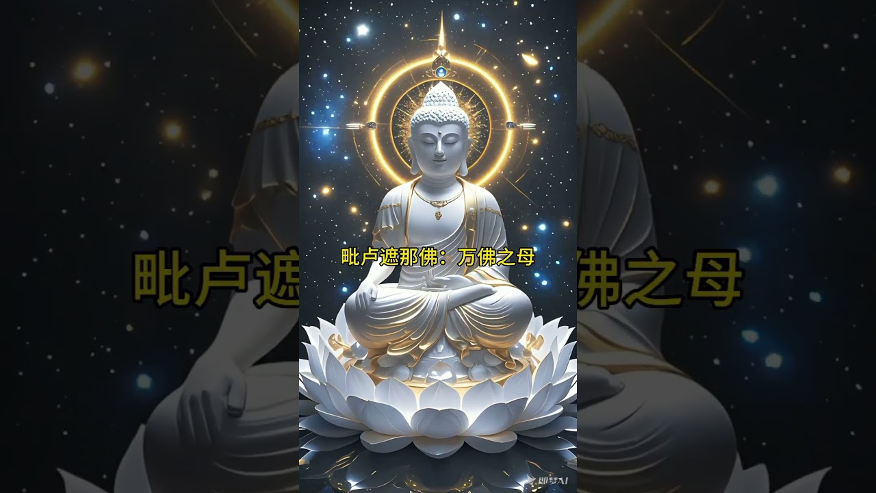 毗卢遮那佛】：万佛之母，光明之源。梵文意为&ldquo;光明遍照&rdquo;，在佛教密宗中被尊为万佛之母，是宇宙的根本佛，象征着无上的智慧与光明。其法身遍满虚空，无所不在，是诸佛菩萨#佛渡有缘人 #愿众生平安吉祥