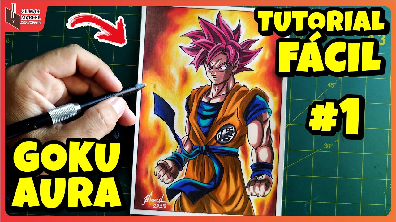 Como desenhar o GOKU GOD FARMANDO AURA - passo a passo fácil