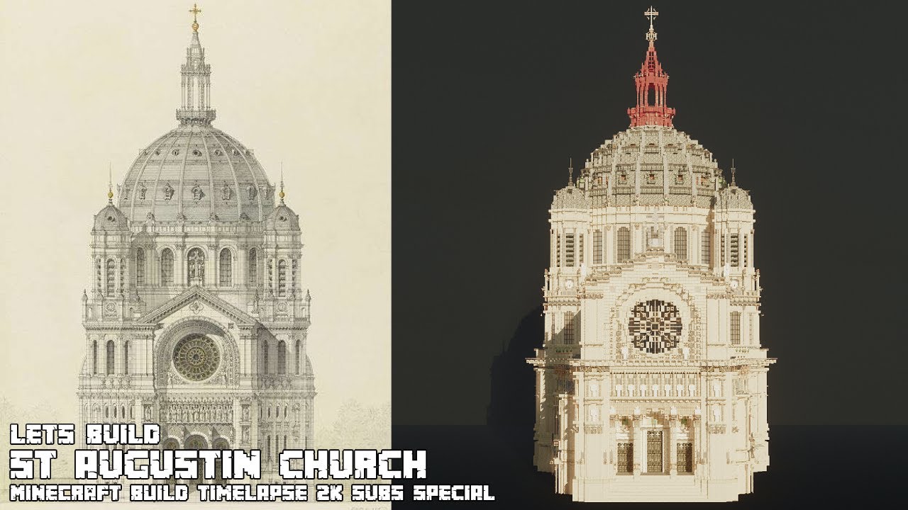 Lets Build St Augustin Church from Paris, France (Minecraft Build Timelapse) [2K SUBS SPECIAL]