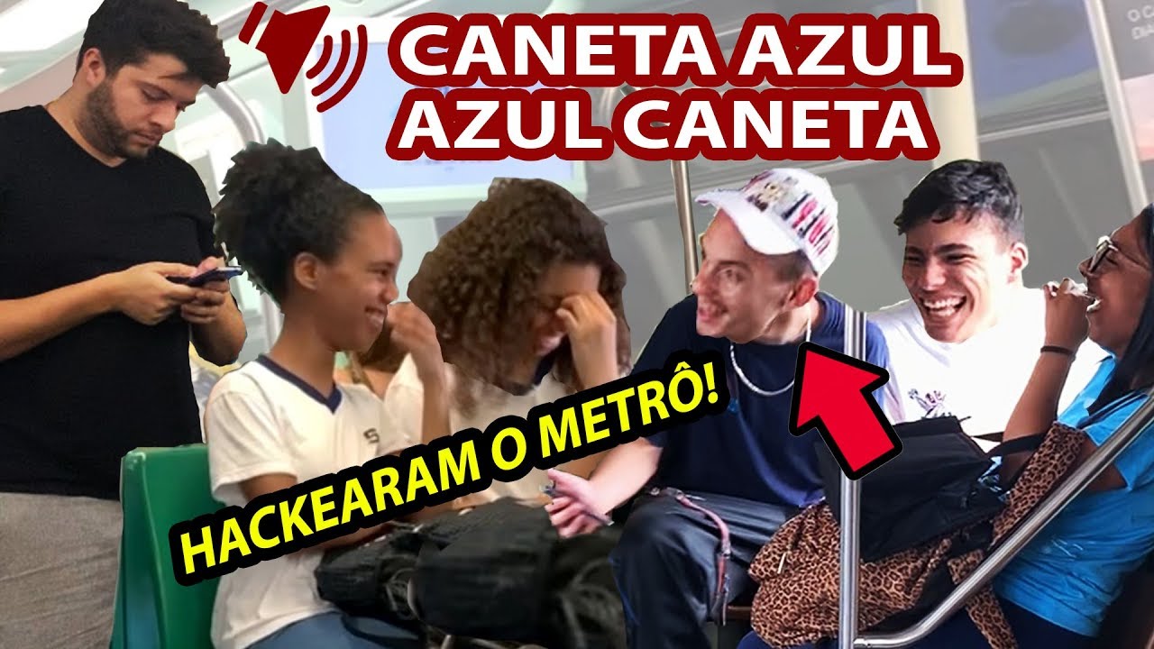 COLOQUEI A VOZ DO GOOGLE NO METRÔ FALANDO CANETA AZUL