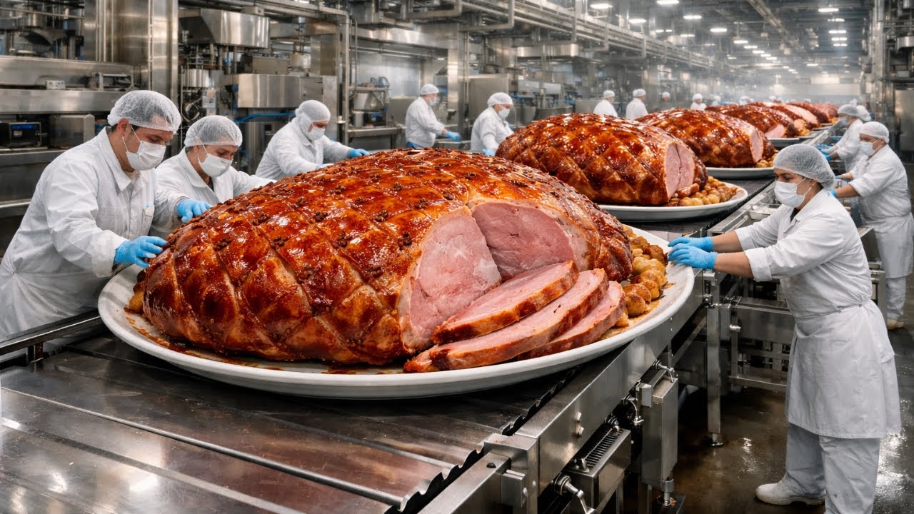 Inside a Modern Glazed Ham Factory From Pork to Packaged Full Process #factory #fullprocess